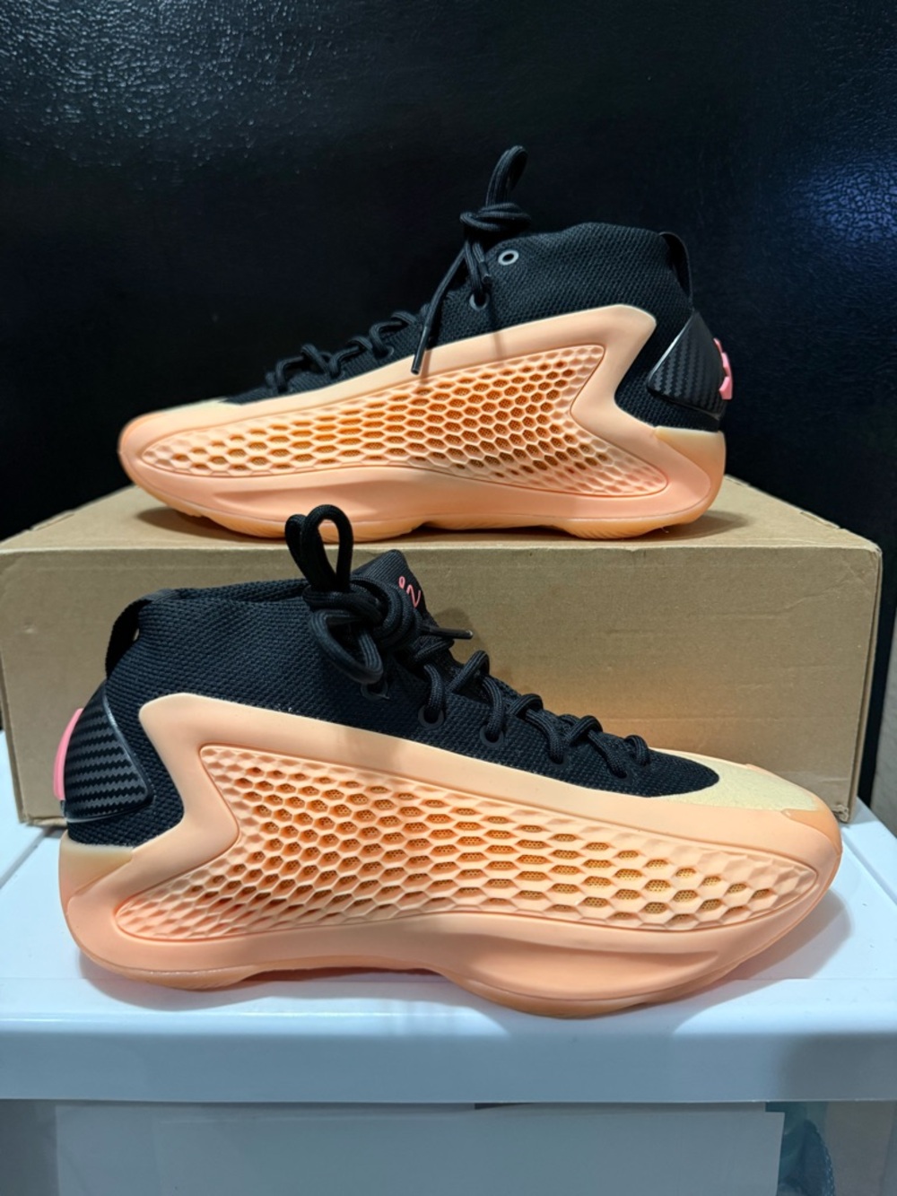 Adidas AE 1 J Basketball Shoes With Love Acid Orange Black IF1883 Men's Size 5